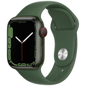 アップル アップルウォッチ Apple Watch Series 7(GPS+Cellularモデル) 41mm グリーンアルミニウムケースとクローバースポーツバンド[レギュラー] MKHT3J/A