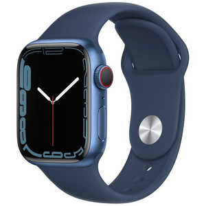 アップル Apple Watch Series 7（GPS+Cellularモデル）- 41mmブルーアルミニウムケースとアビスブルースポーツバンド - レギュラー MKHU3JA