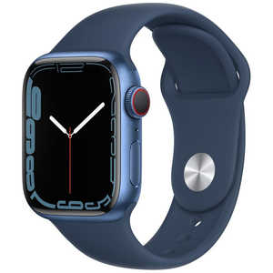 アップル Apple Watch Series 7(GPS+Cellularモデル) 41mmブルーアルミニウムケースとアビスブルースポーツバンド - レギュラー MKHU3J/A アップル Apple Watch Series 7(GPS+Cellularモデル) 41mmブルーアルミニウムケースとアビスブルースポーツバンド - レギュラー MKHU3J/A