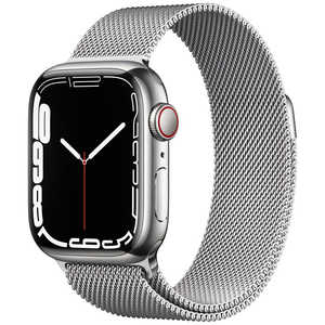 アップル Apple Watch Series 7（GPS+Cellularモデル）- 41mmシルバーステンレススチールケースとシルバーミラネーゼループ MKHX3JA