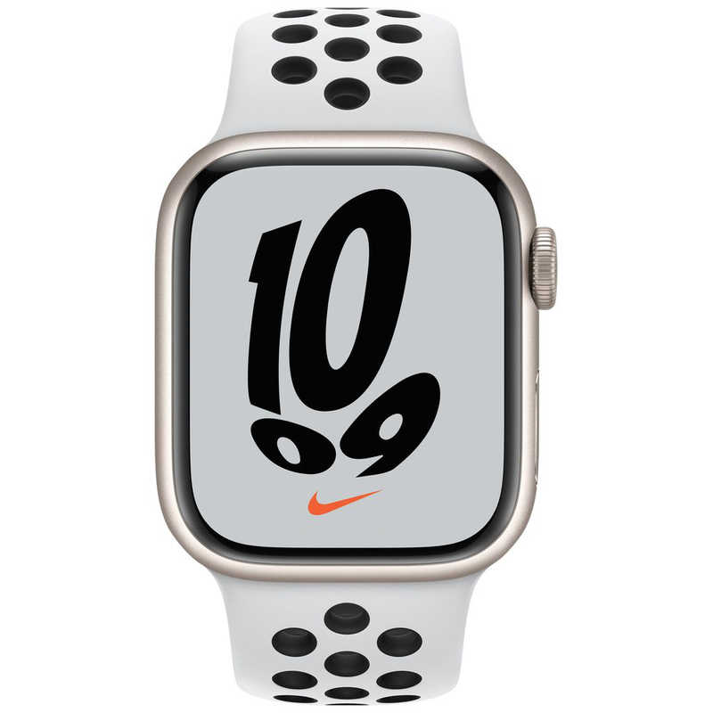 アップル アップル Apple Watch Nike Series 7（GPS+Cellularモデル） 41mmスターライトアルミニウムケースとピュアプラチナム/ブラックNikeスポーツバンド - レギュラー スターライトアルミニウム MKJ33J/A 41mmスターライトアルミニウムケースとピュアプラチナム/ブラックNikeスポーツバンド - レギュラー スターライトアルミニウム MKJ33J/A
