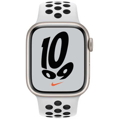 アップル Apple Watch Nike Series 7（GPS+Cellularモデル）  41mmスターライトアルミニウムケースとピュアプラチナム/ブラックNikeスポーツバンド - レギュラー スターライトアルミニウム MKJ33J/A