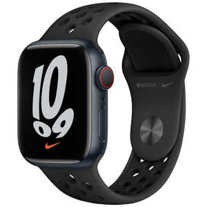 アップル Apple Watch Nike Series 7（GPS+Cellularモデル）- 41mmミッドナイトアルミニウムケースとアンスラサイト/ブラックNikeスポーツバンド - レギュラー M