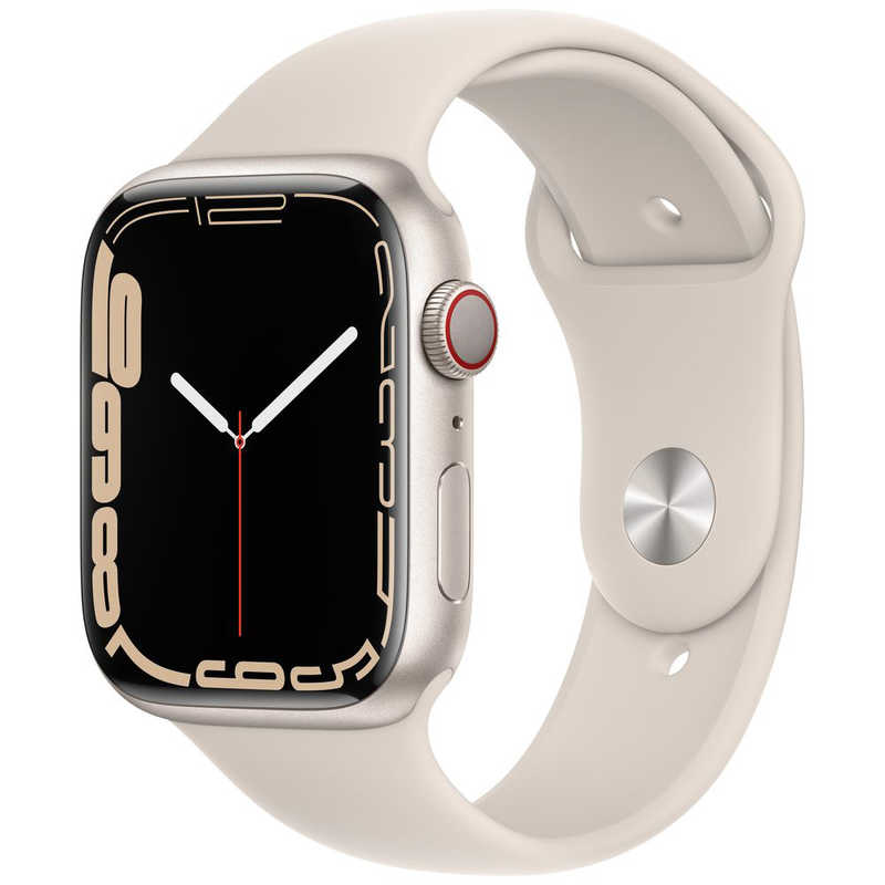 アップル アップル Apple Watch Series 7（GPS+Cellularモデル） 45mmスターライトアルミニウムケースとスターライトスポーツバンド - レギュラー スターライトアルミニウム MKJQ3J/A 45mmスターライトアルミニウムケースとスターライトスポーツバンド - レギュラー スターライトアルミニウム MKJQ3J/A