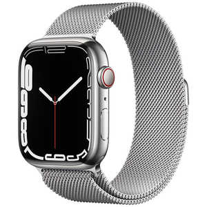 アップル Apple Watch Series 7（GPS+Cellularモデル）- 45mmシルバーステンレススチールケースとシルバーミラネーゼループ MKJW3JA