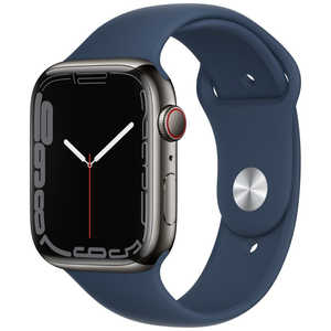 アップル Apple Watch Series 7（GPS+Cellularモデル） 45mmグラファイトステンレススチールケースとアビスブルースポーツバンド - レギュラー グラファイトステンレススチール MKL23J/A
