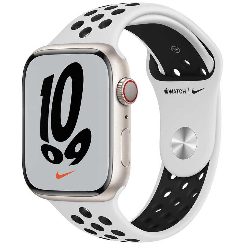 アップル アップル Apple Watch Nike Series 7（GPS+Cellularモデル） 45mmスターライトアルミニウムケースとピュアプラチナム/ブラックNikeスポーツバンド - レギュラー スターライトアルミニウム MKL43J/A 45mmスターライトアルミニウムケースとピュアプラチナム/ブラックNikeスポーツバンド - レギュラー スターライトアルミニウム MKL43J/A