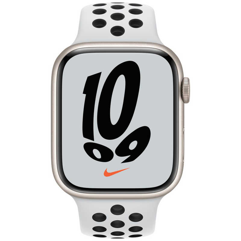 アップル アップル Apple Watch Nike Series 7（GPS+Cellularモデル） 45mmスターライトアルミニウムケースとピュアプラチナム/ブラックNikeスポーツバンド - レギュラー スターライトアルミニウム MKL43J/A 45mmスターライトアルミニウムケースとピュアプラチナム/ブラックNikeスポーツバンド - レギュラー スターライトアルミニウム MKL43J/A