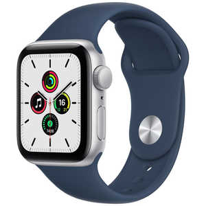 アップル アップルウォッチ Apple Watch SE(第1世代：GPSモデル) 40mmシルバーアルミニウムケースとアビスブルースポーツバンド シルバーアルミニウム MKNY3J/A