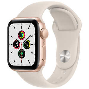 アップル Apple Watch SE（第1世代：GPSモデル） 40mmゴールドアルミニウムケースとスターライトスポーツバンド ゴールドアルミニウム MKQ03J/A