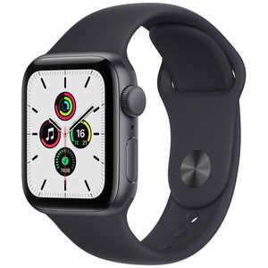 アップル Apple Watch SE（第1世代：GPSモデル） 40mmスペースグレイアルミニウムケースとミッドナイトスポーツバンド スペースグレイアルミニウム MKQ13J/A