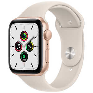 アップル Apple Watch SE（第1世代：GPSモデル） 44mmゴールドアルミニウムケースとスターライトスポーツバンド ゴールドアルミニウム MKQ53J/A