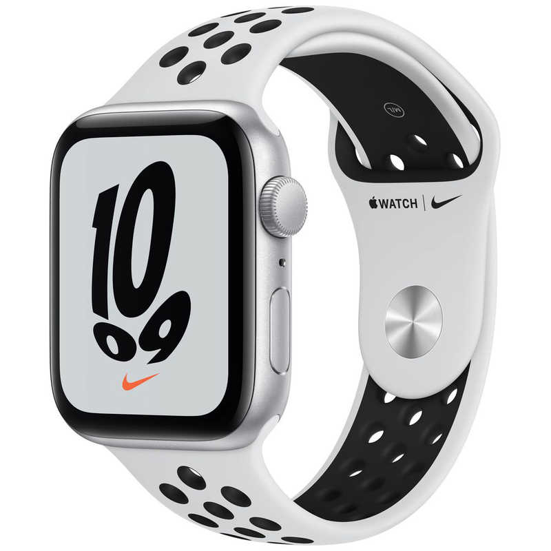 アップル アップル Apple Watch Nike SE（GPSモデル） 44mmシルバーアルミニウムケースとピュアプラチナム/ブラックNikeスポーツバンド シルバーアルミニウム MKQ73J/A 44mmシルバーアルミニウムケースとピュアプラチナム/ブラックNikeスポーツバンド シルバーアルミニウム MKQ73J/A