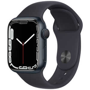 アップル Apple Watch Series 7（GPSモデル）- 41mmミッドナイトアルミニウムケースとミッドナイトスポーツバンド - レギュラー MKMX3JA