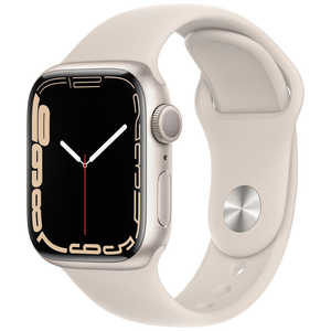 アップル Apple Watch Series 7（GPSモデル） MKMY3J/A 41mmスターライトアルミニウムケースとスターライトスポーツバンド - レギュラー