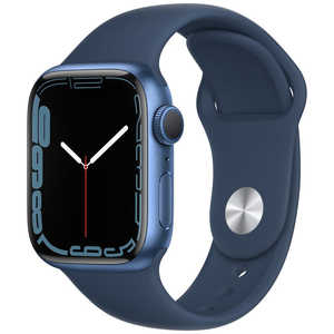 アップル Apple Watch Series 7（GPSモデル） 41mmブルーアルミニウムケースとアビスブルースポーツバンド - レギュラー ブルーアルミニウム MKN13J/A
