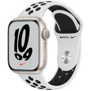 アップル Apple Watch Nike Series 7（GPSモデル） 41mmスターライトアルミニウムケースとピュアプラチナム/ブラックNikeスポーツバンド - レギュラー スターライトアルミニウム MKN33J/A