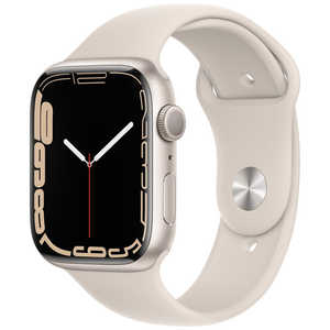 アップル Apple Watch Series 7（GPSモデル） 45mmスターライトアルミニウムケースとスターライトスポーツバンド - レギュラー スターライトアルミニウム MKN63J/A