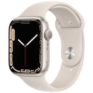 アップル Apple Watch Series 7（GPSモデル）- 45mmスターライトアルミニウムケースとスターライトスポーツバンド - レギュラー MKN63JA