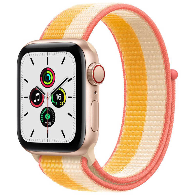 アップル アップル Apple Watch SE（GPS+Cellularモデル） 40mmゴールドアルミニウムケースとメイズ/ホワイトスポーツループ ゴールドアルミニウム MKQY3J/A 40mmゴールドアルミニウムケースとメイズ/ホワイトスポーツループ ゴールドアルミニウム MKQY3J/A