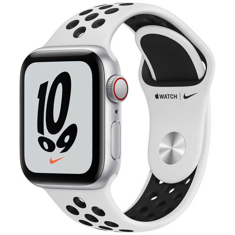 アップル アップル Apple Watch Nike SE（GPS+Cellularモデル） 40mmシルバーアルミニウムケースとピュアプラチナム/ブラックNikeスポーツバンド シルバーアルミニウム MKR43J/A 40mmシルバーアルミニウムケースとピュアプラチナム/ブラックNikeスポーツバンド シルバーアルミニウム MKR43J/A