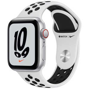 アップル Apple Watch Nike SE（GPS+Cellularモデル） 40mmシルバーアルミニウムケースとピュアプラチナム/ブラックNikeスポーツバンド シルバーアルミニウム MKR43J/A