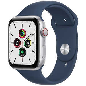 アップル Apple Watch SE（第1世代：GPS+Cellularモデル） 44mmシルバーアルミニウムケースとアビスブルースポーツバンド シルバーアルミニウム MKRY3J/A