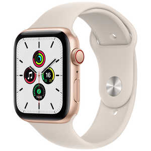 アップル Apple Watch SE（第1世代：GPS+Cellularモデル） 44mmゴールドアルミニウムケースとスターライトスポーツバンド ゴールドアルミニウム MKT13J/A