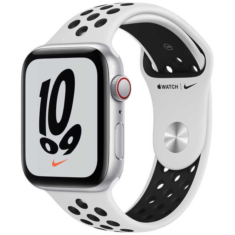 アップル アップル Apple Watch Nike SE（GPS+Cellularモデル） 44mmシルバーアルミニウムケースとピュアプラチナム/ブラックNikeスポーツバンド シルバーアルミニウム MKT63J/A 44mmシルバーアルミニウムケースとピュアプラチナム/ブラックNikeスポーツバンド シルバーアルミニウム MKT63J/A