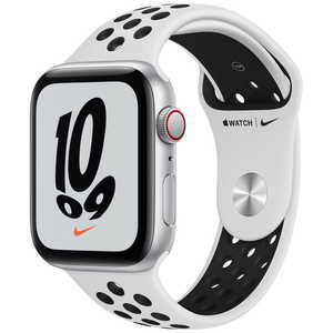 アップル Apple Watch Nike SE（GPS+Cellularモデル） 44mmシルバーアルミニウムケースとピュアプラチナム/ブラックNikeスポーツバンド シルバーアルミニウム MKT63J/A
