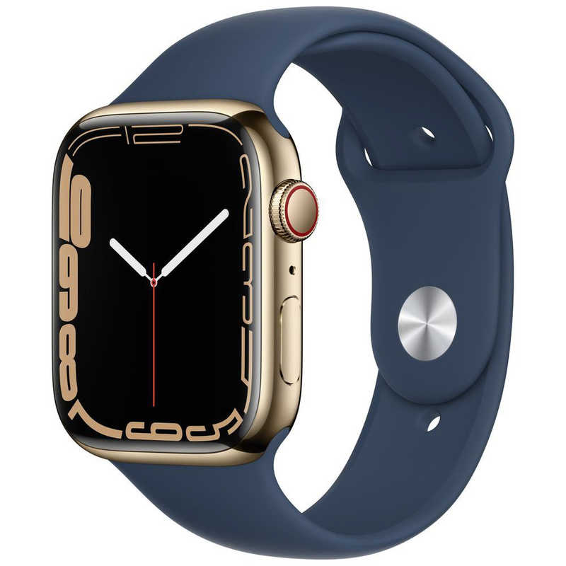アップル アップル Apple Watch Series 7（GPS + Cellularモデル） 45mmゴールドステンレススチールケースとアビスブルースポーツバンド - レギュラー ゴールドステンレススチール MN9M3J/A 45mmゴールドステンレススチールケースとアビスブルースポーツバンド - レギュラー ゴールドステンレススチール MN9M3J/A
