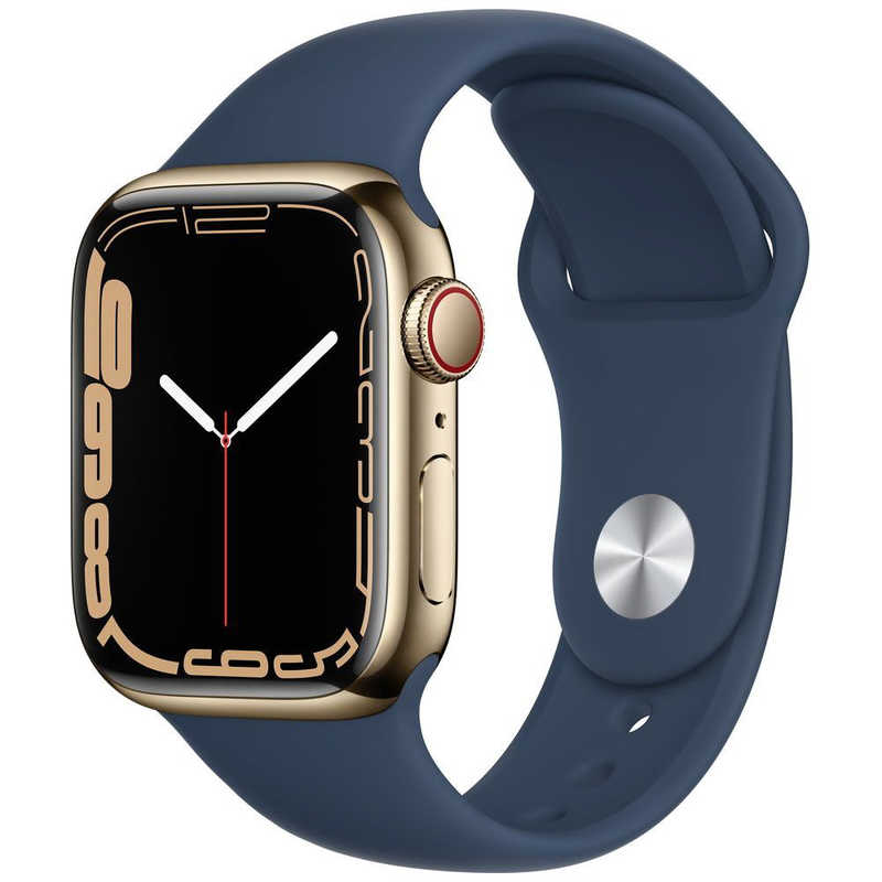アップル アップル Apple Watch Series 7（GPS + Cellularモデル） 41mmゴールドステンレススチールケースとアビスブルースポーツバンド - レギュラー MN9K3J/A 41mmゴールドステンレススチールケースとアビスブルースポーツバンド - レギュラー MN9K3J/A