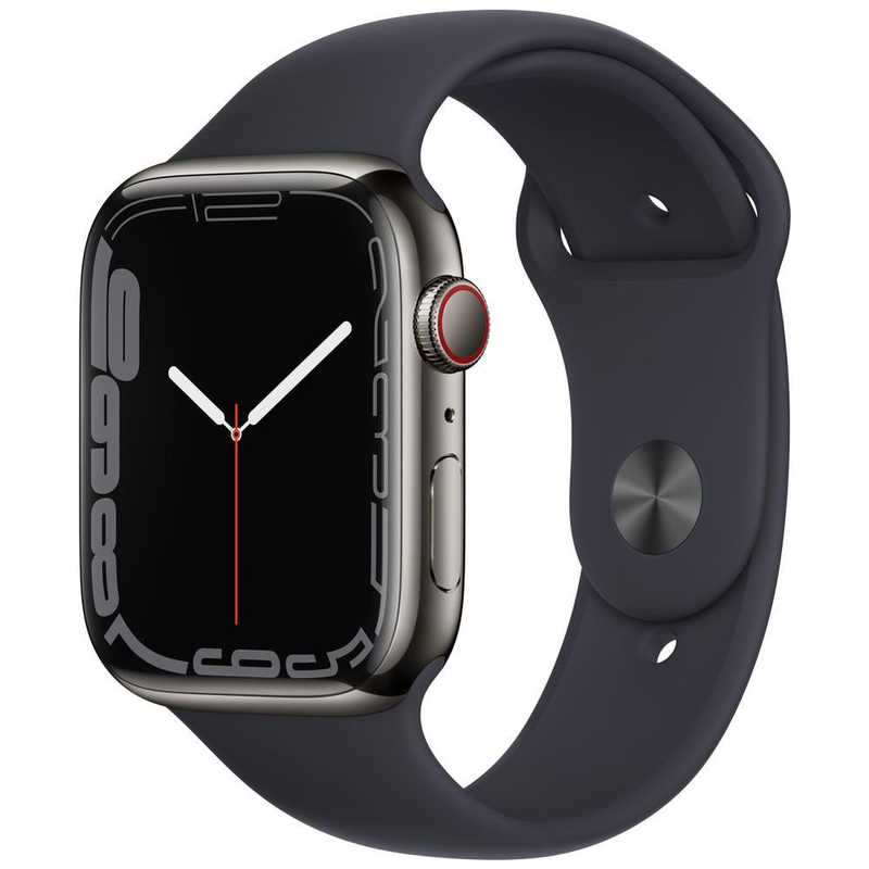 アップル Apple Watch Series 7 買い取り GPS + Cellularモデル A 45mmグラファイトステンレススチールケースとミッドナイトスポーツバンド レギュラー AX3J MN 2021激安通販 -