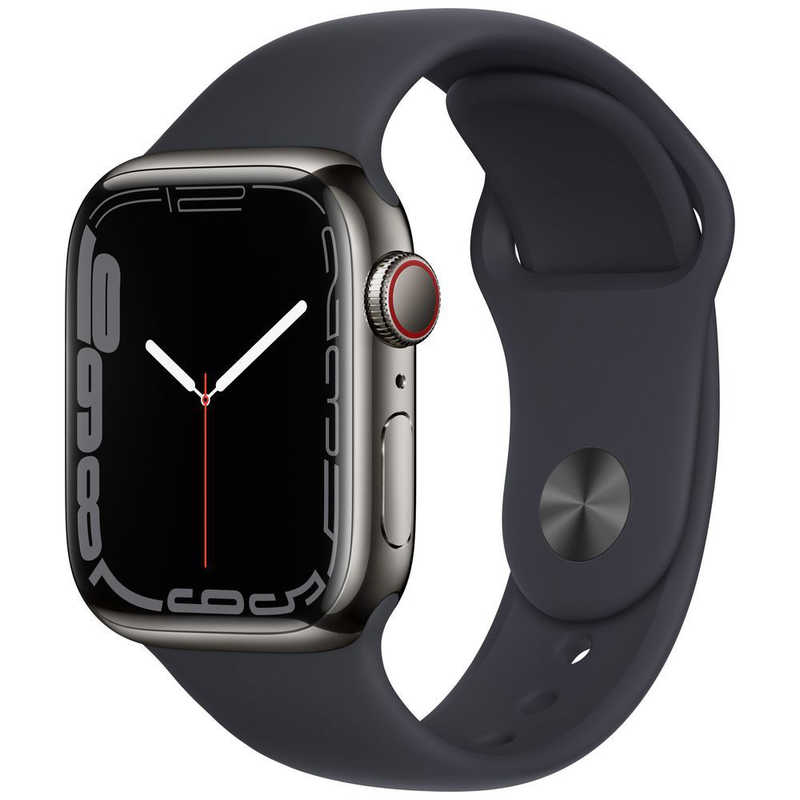 アップル Apple Watch Series 7 GPS + 2022 新作 Cellularモデル MNC23J 完璧 レギュラー - 41mmグラファイトステンレススチールケースとミッドナイトスポーツバンド A