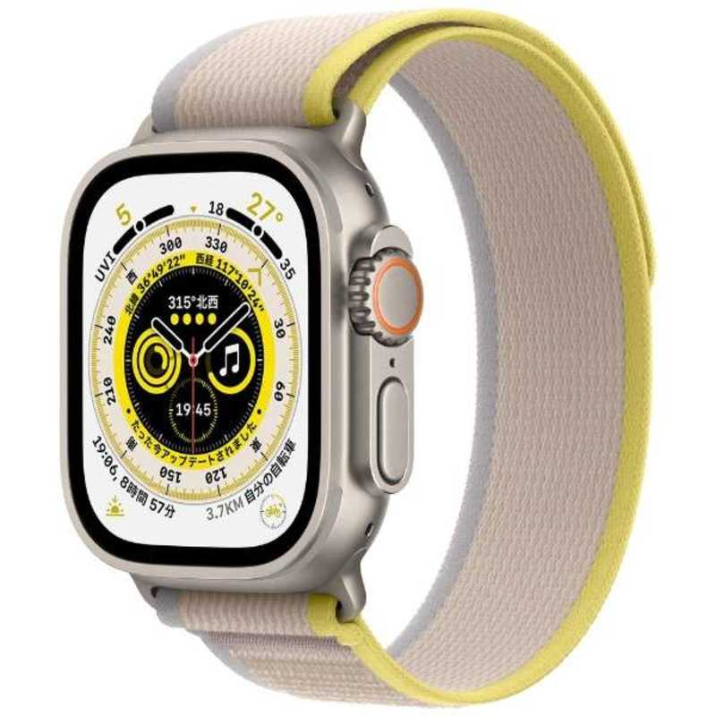 アップル アップル Apple Watch Ultra(GPS + Cellularモデル) 49mmチタニウムケースとイエロー/ベージュトレイルループ - S/M-MNHK3J/A 49mmチタニウムケースとイエロー/ベージュトレイルループ - S/M-MNHK3J/A