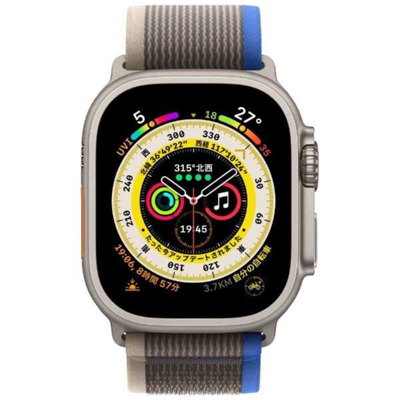 アップル アップル Apple Watch Ultra(GPS + Cellularモデル) 49mmチタニウムケースとブルー/グレイトレイルループ - S/M-MNHL3J/A 49mmチタニウムケースとブルー/グレイトレイルループ - S/M-MNHL3J/A