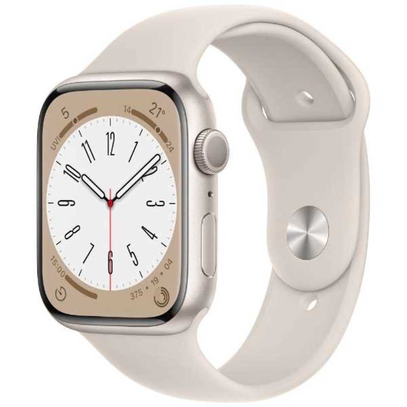 アップル アップル Apple Watch Series 8(GPSモデル) 45mmスターライトアルミニウムケースとスターライトスポーツバンド - レギュラー-MNP23J/A 45mmスターライトアルミニウムケースとスターライトスポーツバンド - レギュラー-MNP23J/A