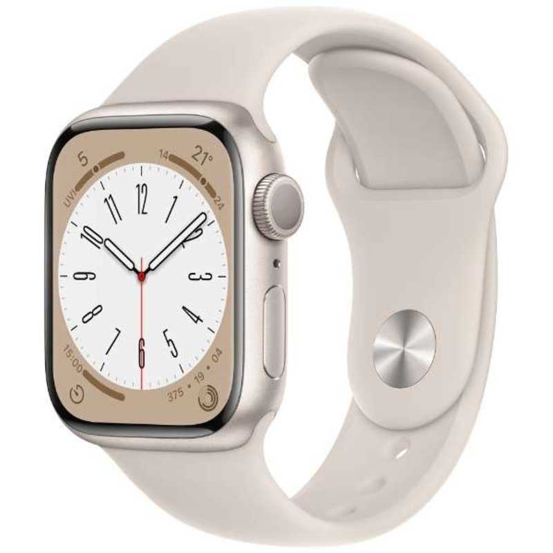 アップル アップル Apple Watch Series 8(GPSモデル) 41mmスターライトアルミニウムケースとスターライトスポーツバンド - レギュラー-MNP63J/A 41mmスターライトアルミニウムケースとスターライトスポーツバンド - レギュラー-MNP63J/A