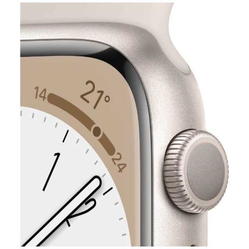 アップル アップル Apple Watch Series 8(GPSモデル) 41mmスターライトアルミニウムケースとスターライトスポーツバンド - レギュラー-MNP63J/A 41mmスターライトアルミニウムケースとスターライトスポーツバンド - レギュラー-MNP63J/A