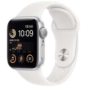 アップル Apple Watch SE(GPSモデル) 40mmシルバーアルミニウムケースとホワイトスポーツバンド - レギュラー-MNJV3J/A