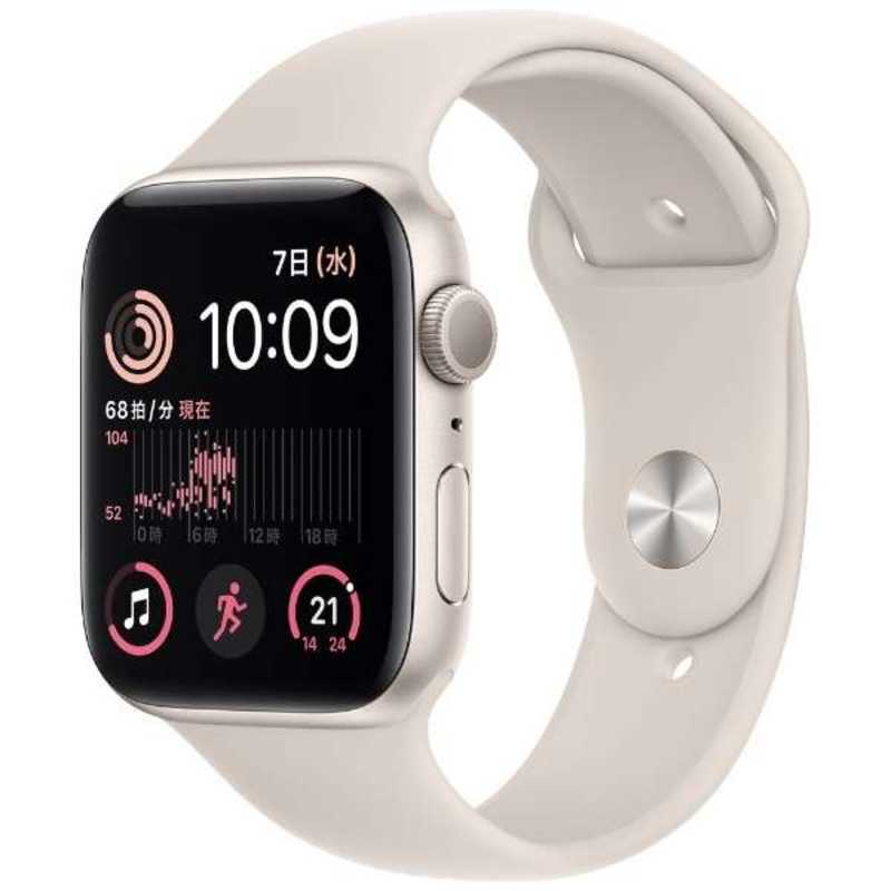 アップル アップル Apple Watch SE(GPSモデル) 44mmスターライトアルミニウムケースとスターライトスポーツバンド - レギュラー-MNJX3J/A 44mmスターライトアルミニウムケースとスターライトスポーツバンド - レギュラー-MNJX3J/A