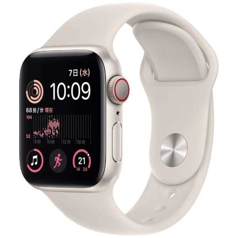 アップル アップル Apple Watch SE(GPS + Cellularモデル) 40mmスターライトアルミニウムケースとスターライトスポーツバンド - レギュラー-MNPH3J/A 40mmスターライトアルミニウムケースとスターライトスポーツバンド - レギュラー-MNPH3J/A