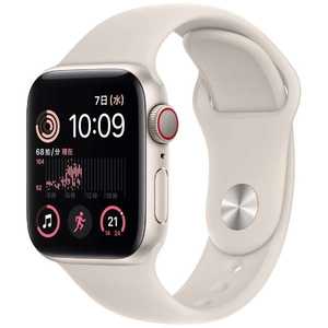 アップル Apple Watch SE(GPS + Cellularモデル) 40mmスターライトアルミニウムケースとスターライトスポーツバンド - レギュラー-MNPH3J/A