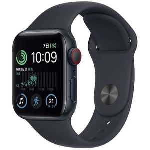 アップル Apple Watch SE(GPS + Cellularモデル) 40mmミッドナイトアルミニウムケースとミッドナイトスポーツバンド - レギュラー-MNPL3J/A