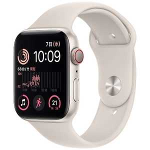 アップル Apple Watch SE(GPS + Cellularモデル) 44mmスターライトアルミニウムケースとスターライトスポーツバンド - レギュラー-MNPT3J/A