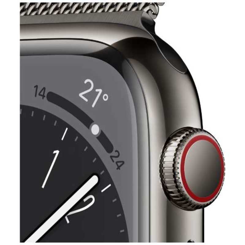 アップル アップル Apple Watch Series 8(GPS + Cellularモデル) 41mmグラファイトステンレススチールケースとグラファイトミラネーゼループ-MNJM3J/A 41mmグラファイトステンレススチールケースとグラファイトミラネーゼループ-MNJM3J/A