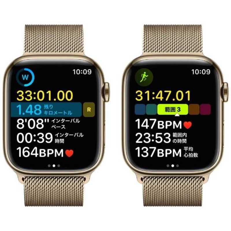 アップル アップル Apple Watch Series 8(GPS + Cellularモデル) 45mmゴールドステンレススチールケースとゴールドミラネーゼループ-MNKQ3J/A 45mmゴールドステンレススチールケースとゴールドミラネーゼループ-MNKQ3J/A