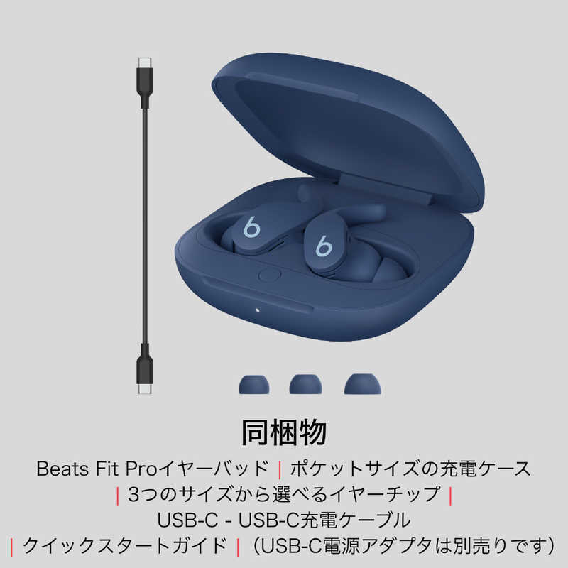 BEATSBYDRDRE BEATSBYDRDRE 完全ワイヤレスイヤホン Beats Fit Pro タイダルブルー リモコン・マイク対応 ワイヤレス(左右分離) Bluetooth ノイズキャンセリング対応 MPLL3PA/A MPLL3PA/A