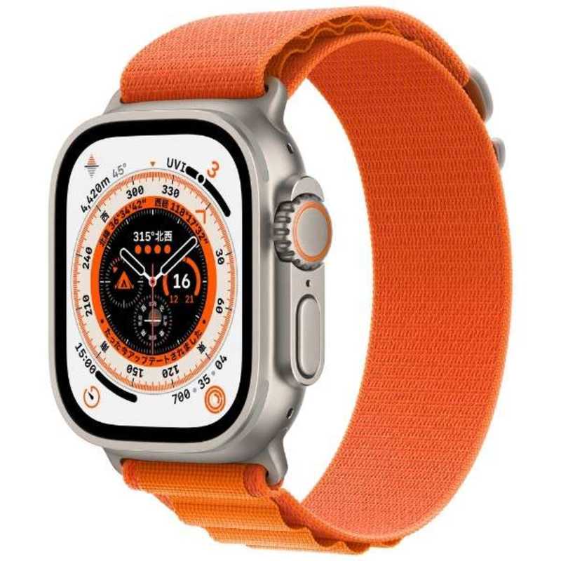 アップル アップル Apple Watch Ultra(GPS + Cellularモデル) 49mmチタニウムケースとオレンジアルパインループ - L-MQFM3J/A 49mmチタニウムケースとオレンジアルパインループ - L-MQFM3J/A