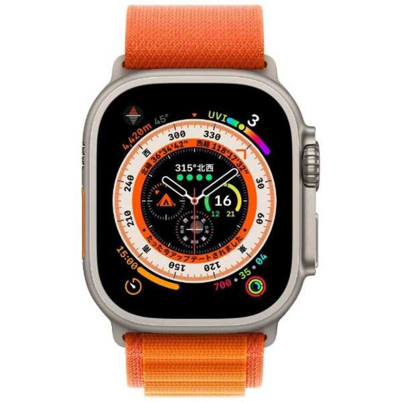 アップル アップル Apple Watch Ultra(GPS + Cellularモデル) 49mmチタニウムケースとオレンジアルパインループ - L-MQFM3J/A 49mmチタニウムケースとオレンジアルパインループ - L-MQFM3J/A